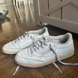 Reebok "The Athlete's Shoe" Tennis inspired shoe white and purple 9.5